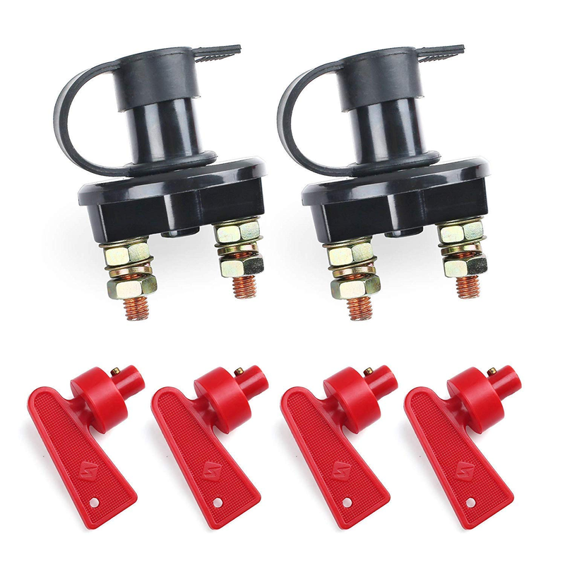 Battery Disconnect Switch, 2Pcs 6V 12V 24V Battery Isolator Power Kill Switch fo