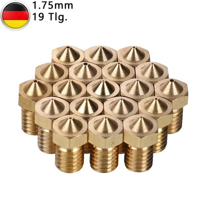 19X 3D Drucker Extruder Nozzle MK8 Düse 0,2-1,0mm 1,75 Mm ABS Druckköpfe Ender 3