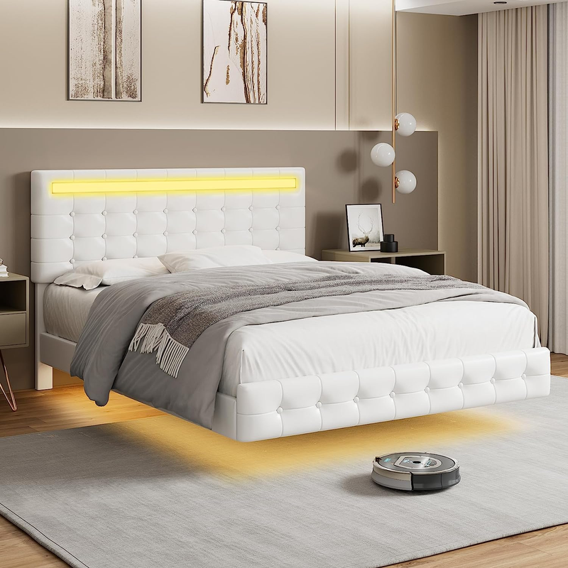 With Led Lights Visual-floating Bed For Modern Space,