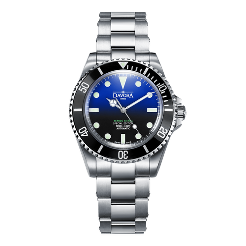 Pre-owned Davosa Ternos Sixties Blue Vintage Dive Automatic Swiss Made 40mm Watch 16152590