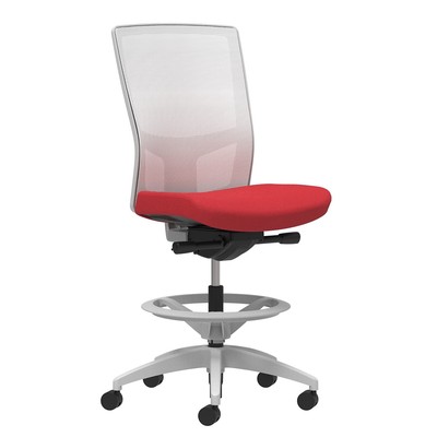 Union & Scale Workplace2.0 Fabric Stool Cherry Integrated Lumbar Armless