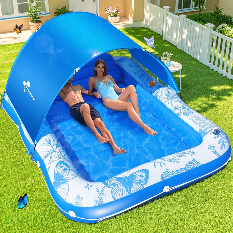 Inflatable Tanning Pool Lounger with Canopy,81