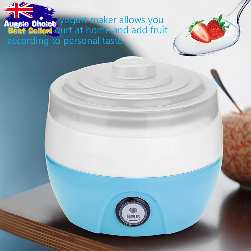 1L Electric Yogurt Maker, DIY Stainless Steel Machine, Home Kitchen, Blue