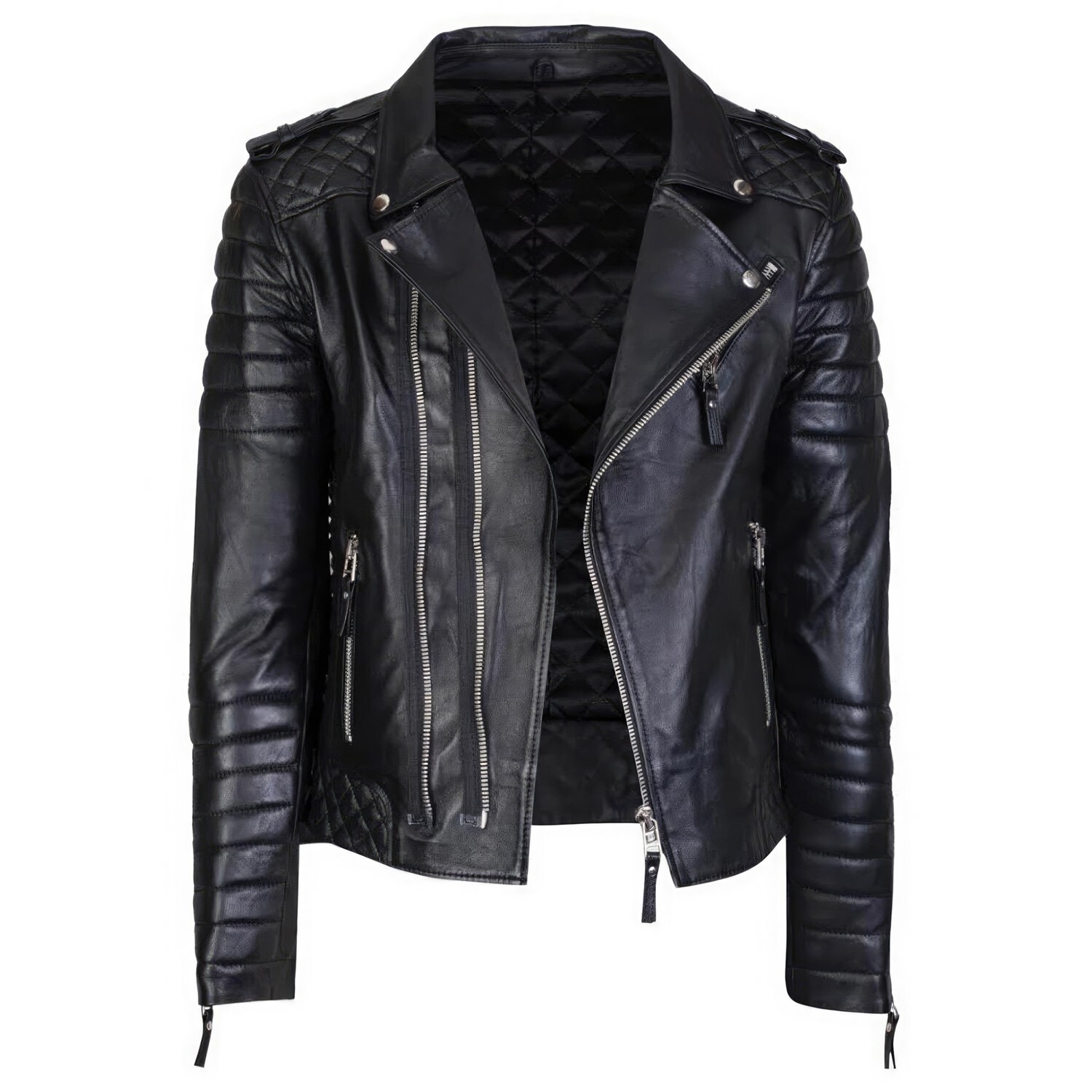 ジャケット・アウター EMMETI LAMBSKIN Leather Jacket BLACK 50 EMMETI LAMBSKIN 助かれ Leather Jacket BLACK 50
