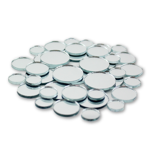 Small Mini Round Craft Mirrors Tile Bulk Assortment 1/2, 3/4 & 1 inch 100  Pcs