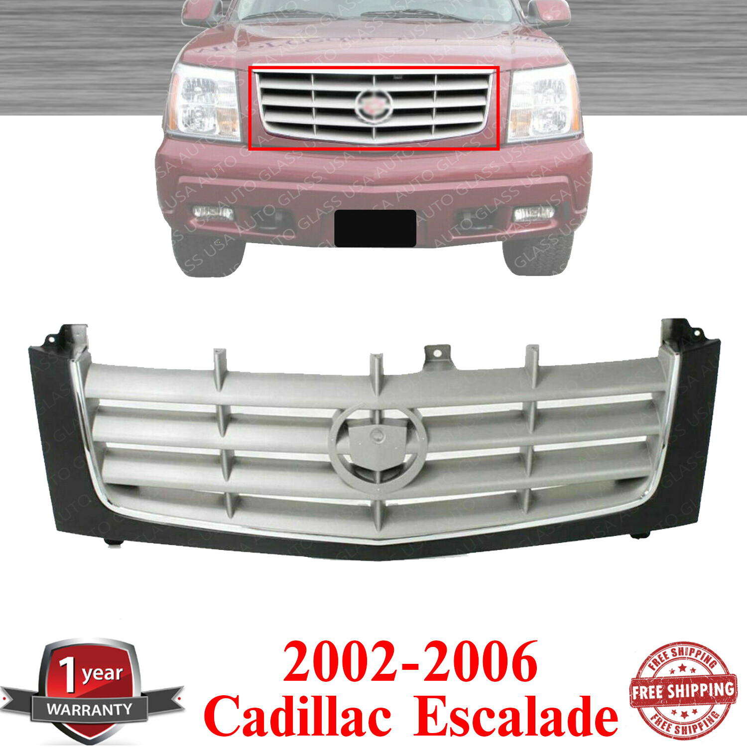 2002 キャデラック　エスカレード　BILLET GRILLS 1/24 2002-2006 Escalade Billet Grille, Polished, 1 Pc, Insert