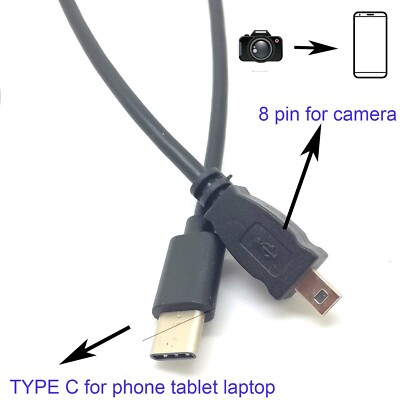 TYPE C OTG CABLE FOR Casio Exilim Zoom EX-Z670 Z680 Z690 Z690BK Z690SR Z690RD
