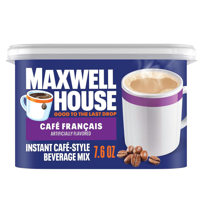 Instant Cafe-Style Beverage Mix, Easy to Prepare, 1 Canister, for Quick Morning