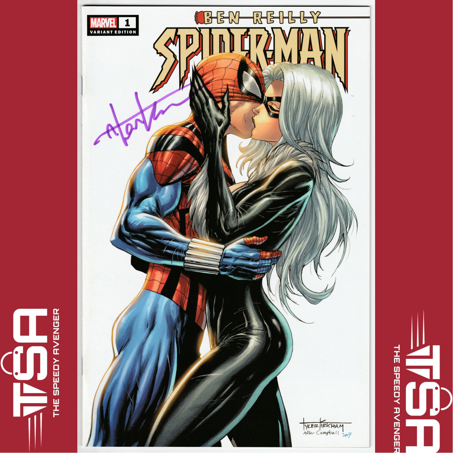 BEN REILLY SPIDER-MAN #1 SIGNED! Tyler Kirkham Exclusive Key Issue Limited