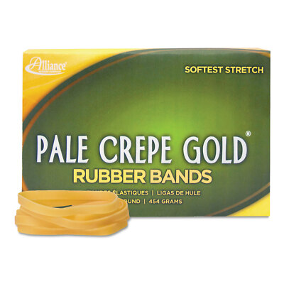 Alliance Pale Crepe Gold Rubber Bands Sz. 64 3-1/2 x 1/4 1lb Box 20645