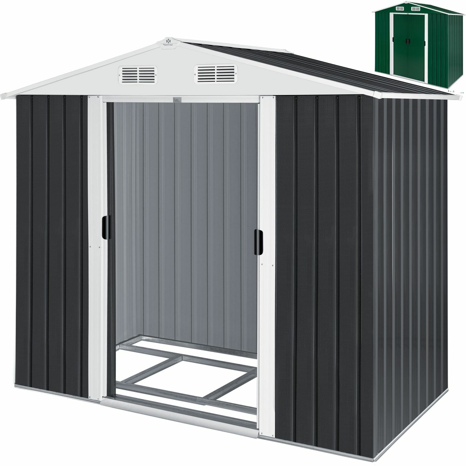 KESSER® XL Gerätehaus Geräteschuppen 4,2m³ Metall Gartenhaus Schiebetür 2,4m²