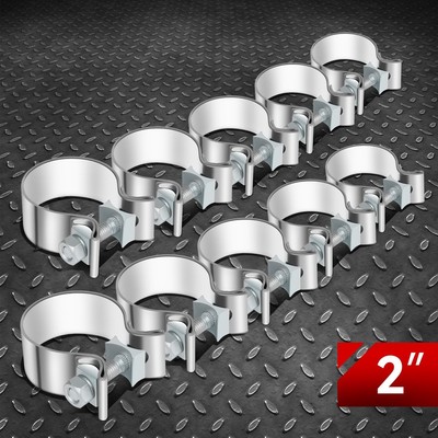 10шт 2 ID T409 Узкополосный глушитель выхлопной трубы из нержавеющей стали с зажимом для выхлопной трубы