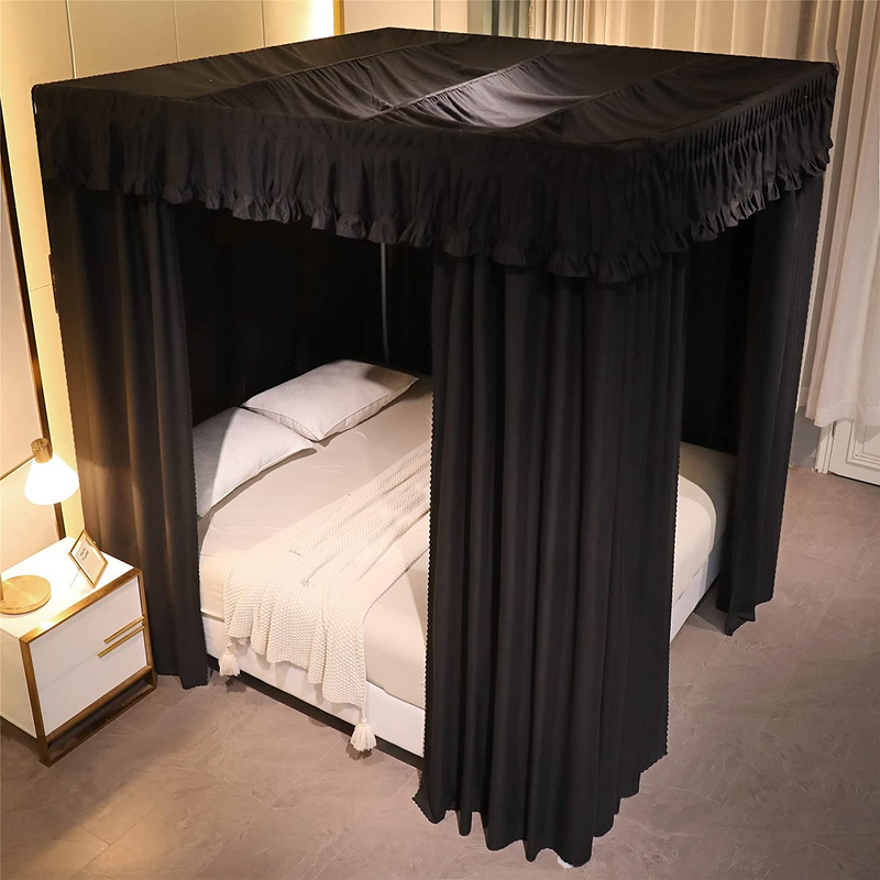 Elastic Roof Style Four Corner Post Princess Bed Canopy Curtains Cozy Breathable