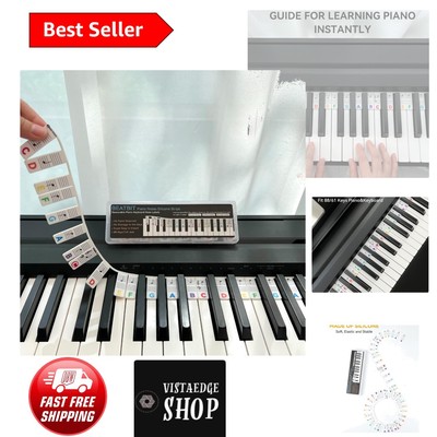 88-Key Silicone Piano Note Labels - Beginner Learning Tool in Rainbow Colors