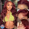 KinMos 99j Burgundy Lace Front Wigs Human Hair Wigs for Women 180 Density Body Wave Glueless Lace Frontal Wigs Human Hair 13x4 Lace Frontal Wig Pre Plucked (34 inch, 99j)