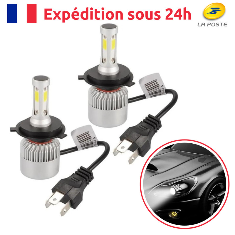 Ampoule Lampe HalogÃ¨Ne H4 20000lm 200w Led Phare De Voiture Ventilateur IntÃ©GrÃ©
