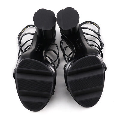 Pre-owned Ferragamo Salvatore  'alatrix' Patent Leather Platform Heels 9.5c $995 Shoes In Black