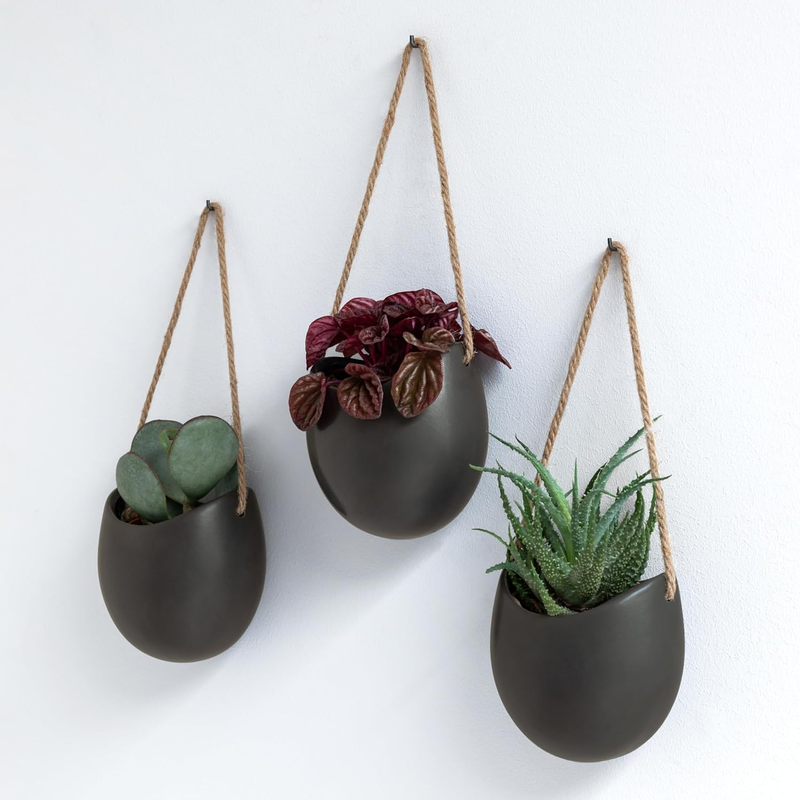 Wall Planters -Ellie- | Hanging Ceramic Plant Pots 3 Pieces | Wall Decoration fo
