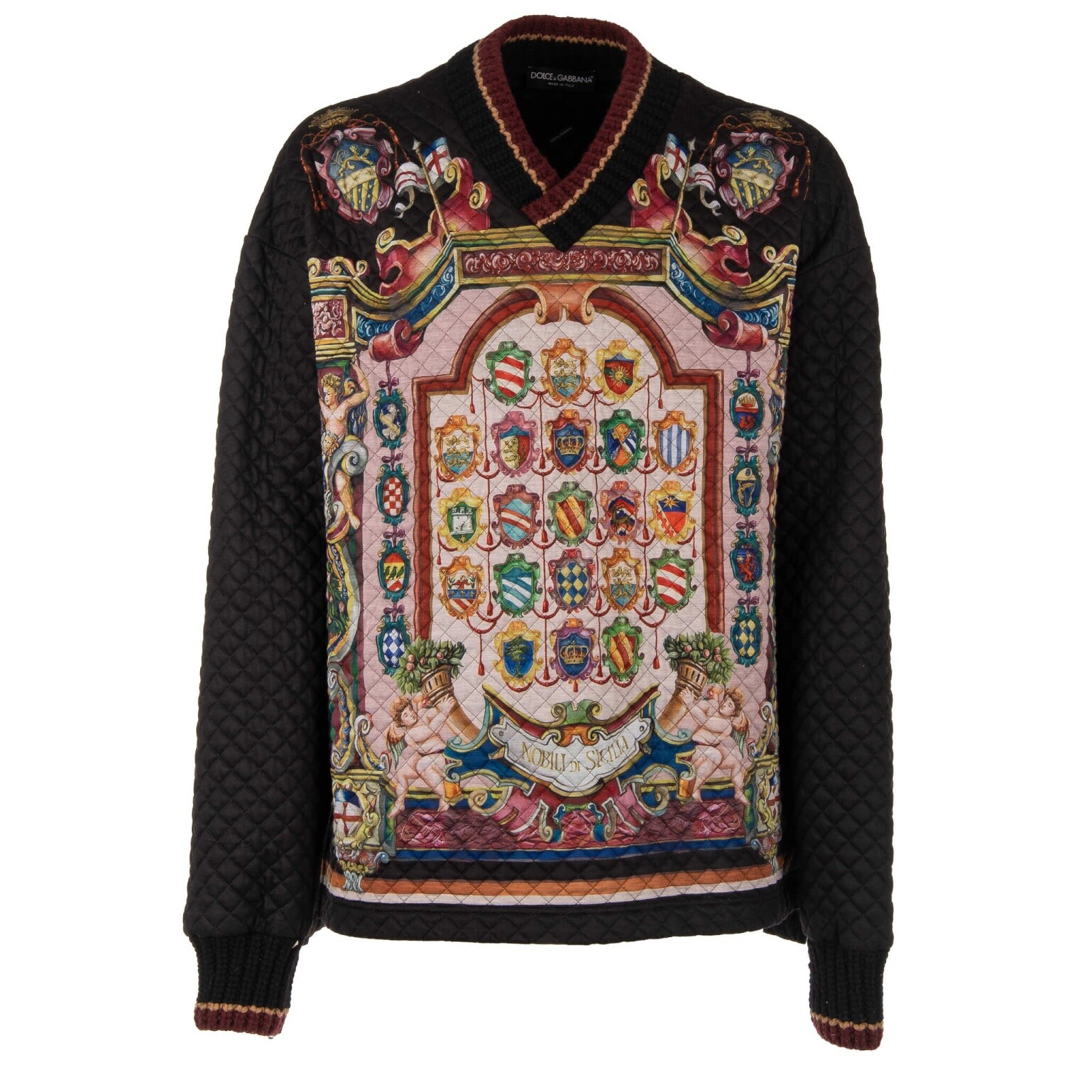 DOLCE & GABBANA Толстовка Oversize с длинными рукавами Sicily Heraldry Черный M-XL 11455