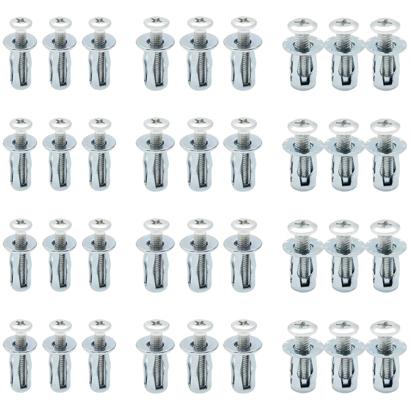 36Pcs Jack Nuts Petal Nuts Steel Expansion Nuts Zinc Plated Thin Fixings Dowels