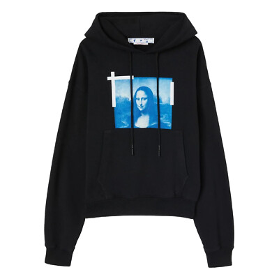 Pre-owned Off-white Monalisa Over Hoodie Mens Style : Ombb037c99fle00 In Black/blue