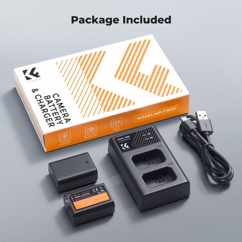 NP-FW50 Battery and Dual Battery Charger for Sony ZV-E10 Batteries Compatible wi