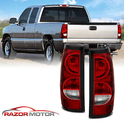 1999-2002 Red Rear Tail Lights Pair For Chevy Silverado/1999-2006 GMC Sierra