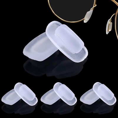 Eyeglass Nose Pads 4 Pair of Replacement Square Premium Grade Soft White 