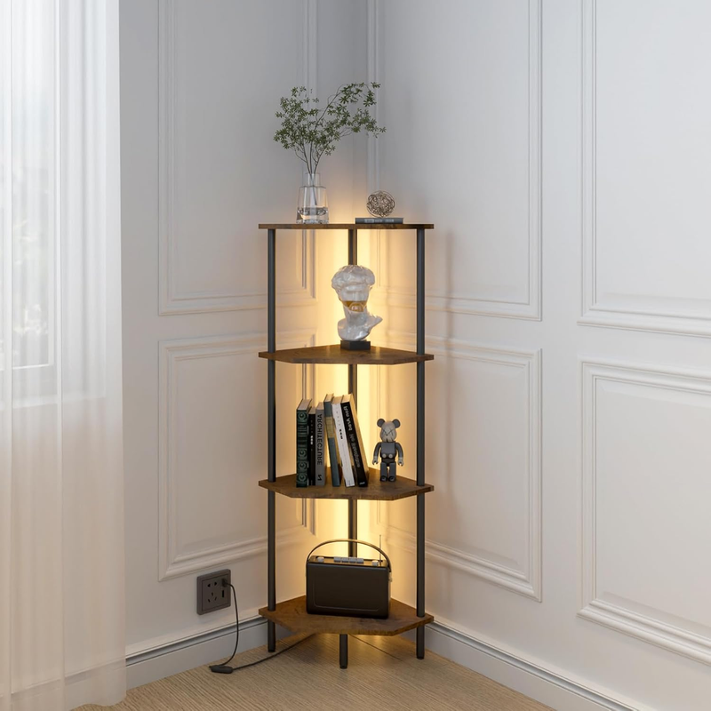 Mueble Esquinero Para Sala Vintage Elegante Con 5 Soportes Decoración Living New