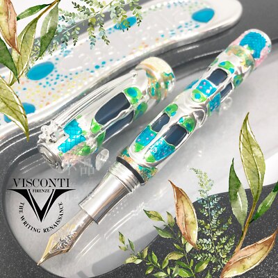 Visconti Ltd Edition 188 Casa Batlló Sterling Silver 23Kt Pd nib Fountain Pen