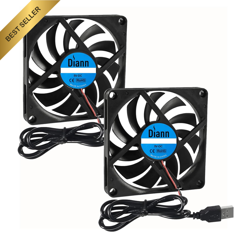 2Pcs 8010 Cooling Fan 5V 0.27A USB 80X80X10Mm Brushless DC Computer CPU Heat Sin