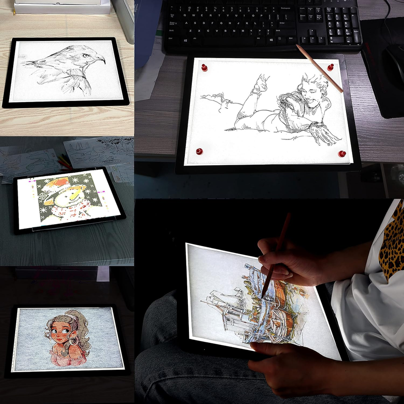 A4 Wireless Battery Powered Light Pad,  Tracing Light Box Dimmable Brightness Re