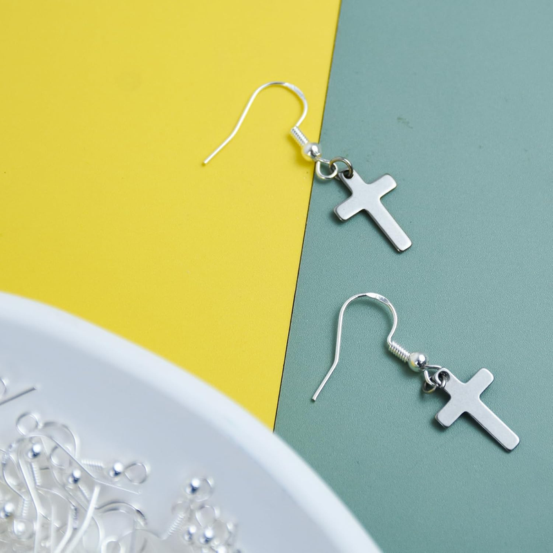 200 PCS 925 Sterling Silver Earring Hooks With Clear Rubber Earring Safety Backs