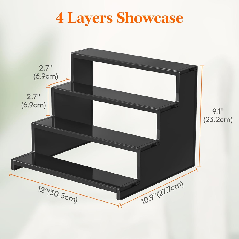 Plastic 12 Inch Dark Cologne Stand, Step Perfume Organizer,Versatile Display Sta