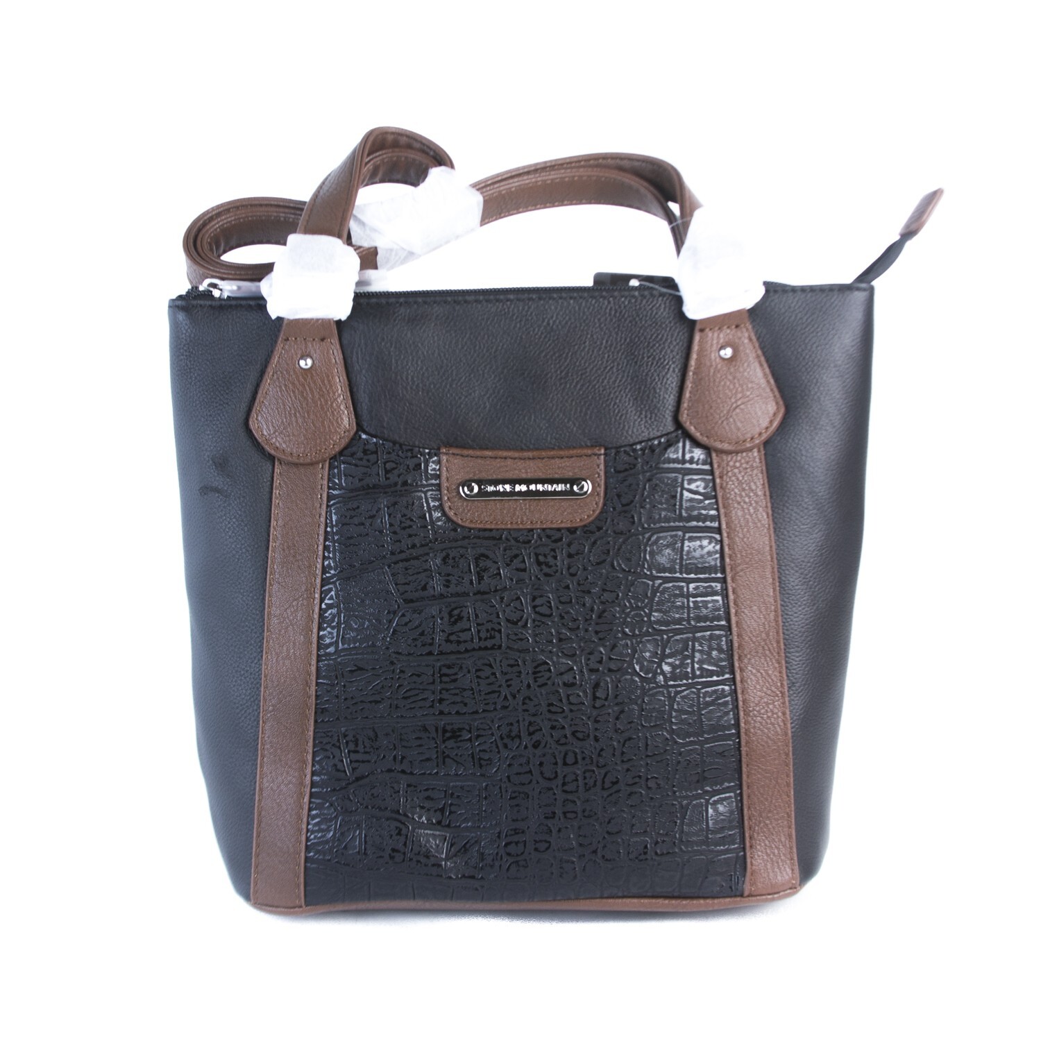 rrr Stone Mountain Black/Tan Richburg Leather Medium Tote