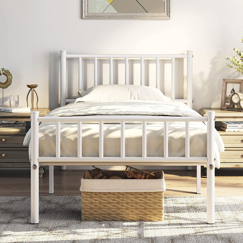 For Kids, 4-poster Metal Bed Spindle Headboard/footboard