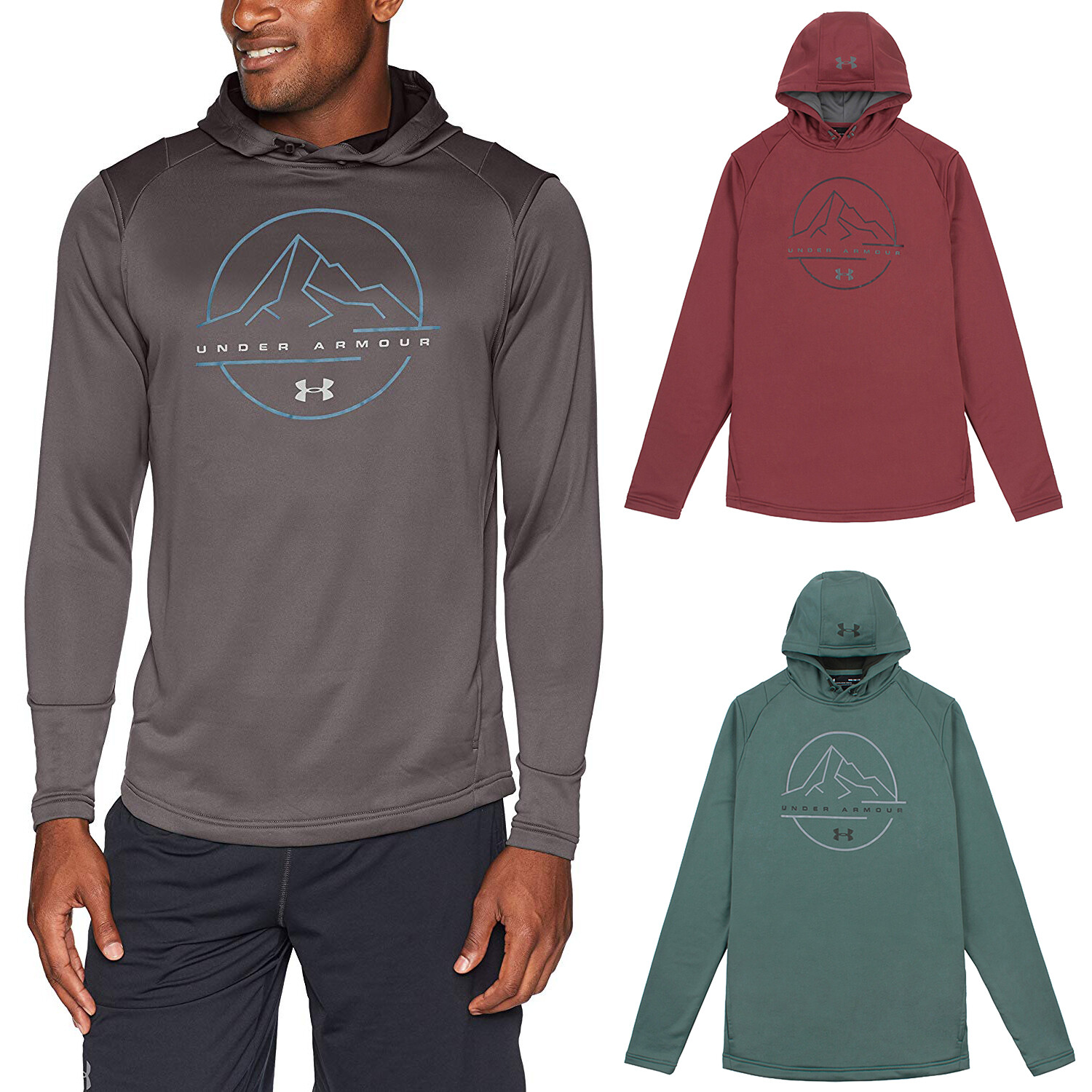 

Мужская толстовка с капюшоном Under Armour Tech Terry Mountain, флисовый пуловер с рисунком, НОВИНКА