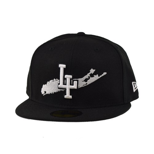 Мужская приталенная шляпа New Era Long Island New York Oceanside 59Fifty черно-серая