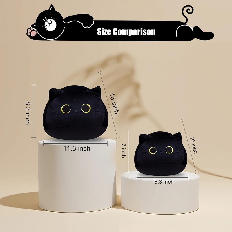 10 Cute Black Cat Plush Toys Soft Cat Pillow