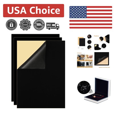 Self Adhesive Felt Sheet - Peel and Stick A4 Size - Easy to Use - 3PCS - Black