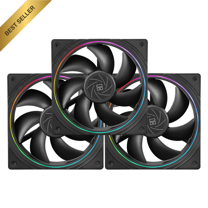 TL-S12 X3 CPU Fan,Pwm Silent Computer Fan under 23.2Db(A) for Case Liquid Cooler