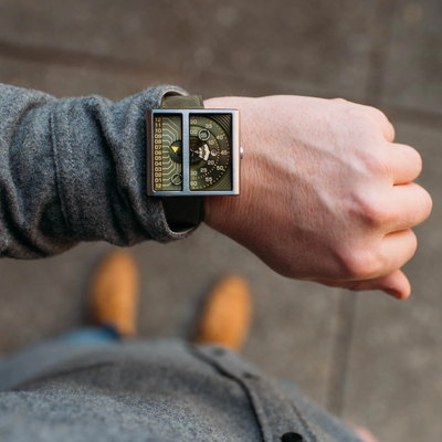 Pre-owned Xeric Soloscope Ii Automatic Army Steel Limited Edition