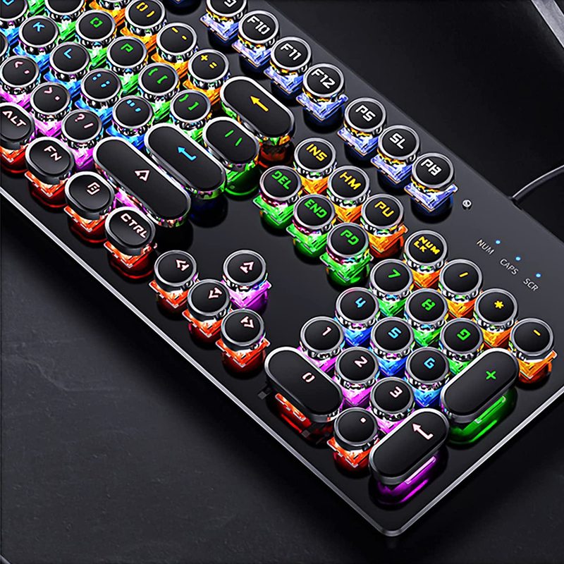 Mechanical Light up Keyboard with LED Backlit Typewriter