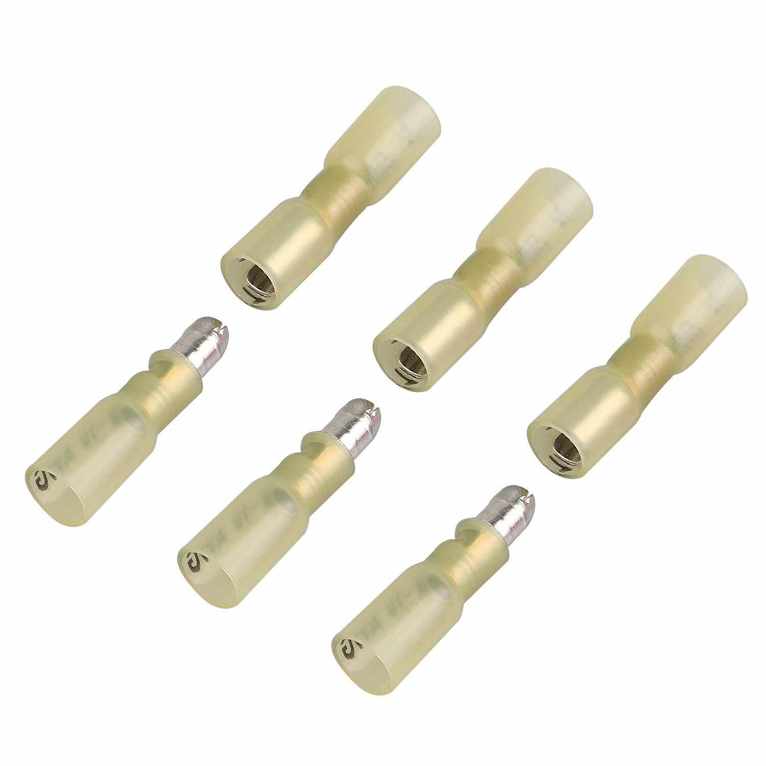 200PCS Yellow Female Male Heat Shrink Bullet Crimp Connector Terminal