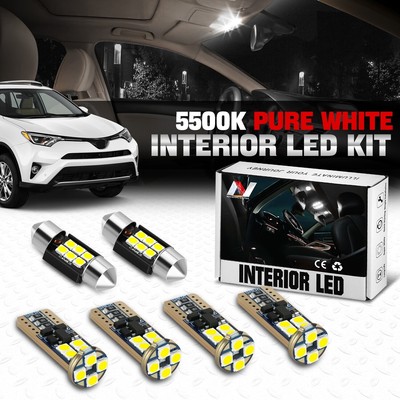 [6шт] Для 13-18 Toyota Rav4 Белая светодиодная Внутренняя лампочка с купольной картой грузовых прав