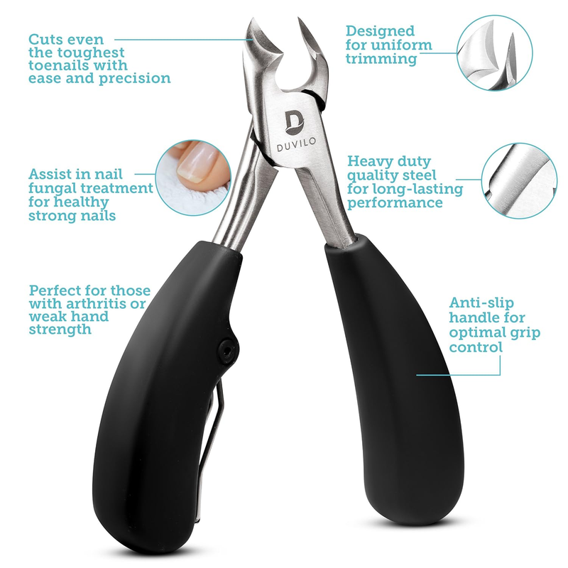Heavy Duty Toenail Clippers for Ingrown and Thick Nails - Super Sharp Blades wit