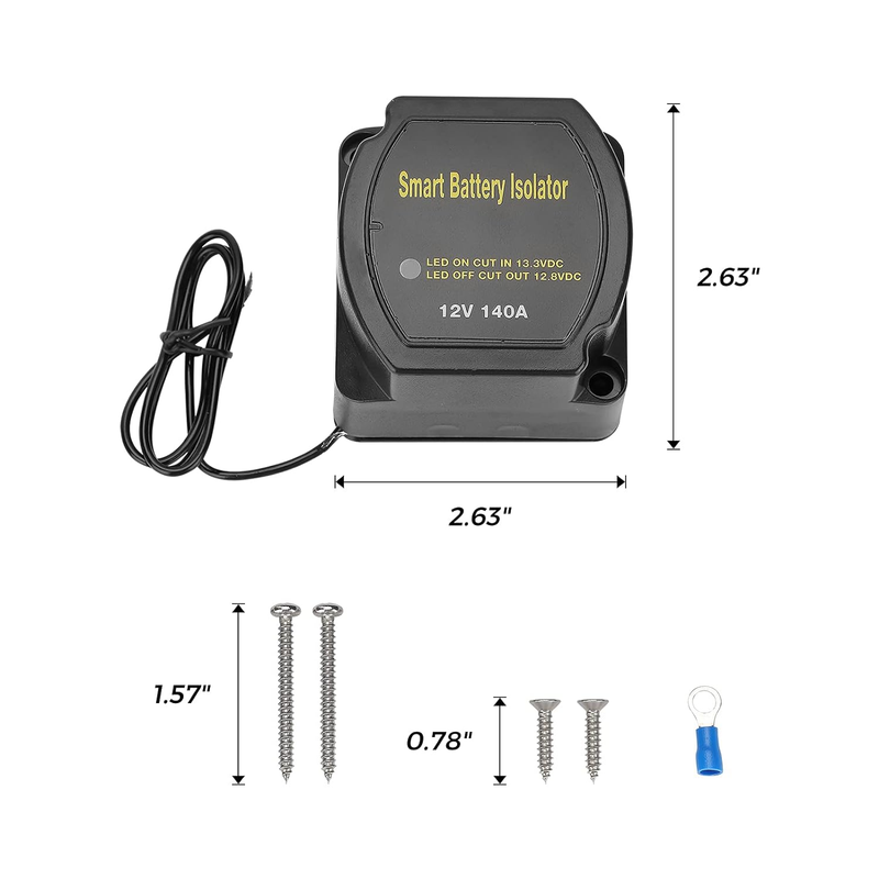 12V 140A Dual Battery Isolator, Waterproof VSR Voltage Sensitive Relay Compatibl