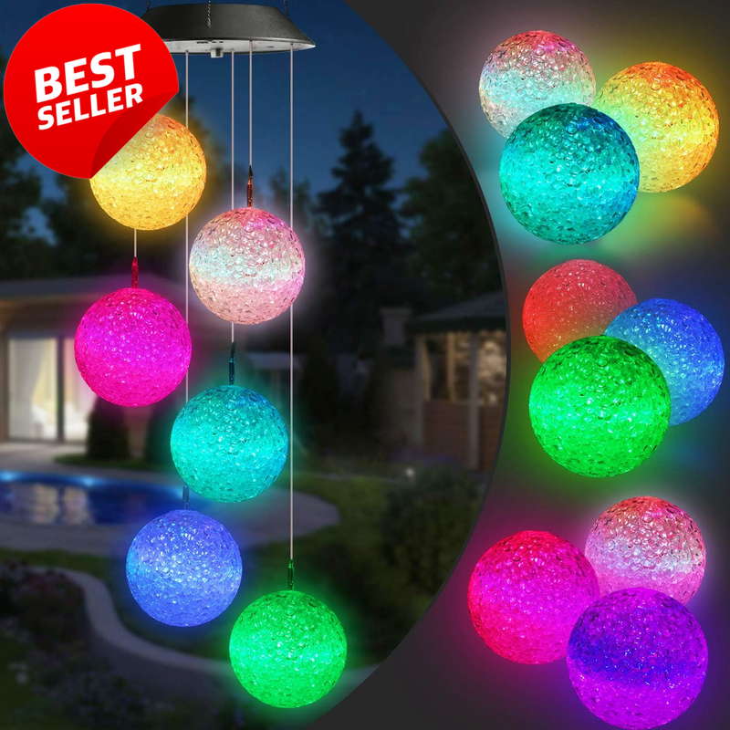 Solar Wind Chimes Color Changing LED Outdoor Garden Patio Hanging Decor - US