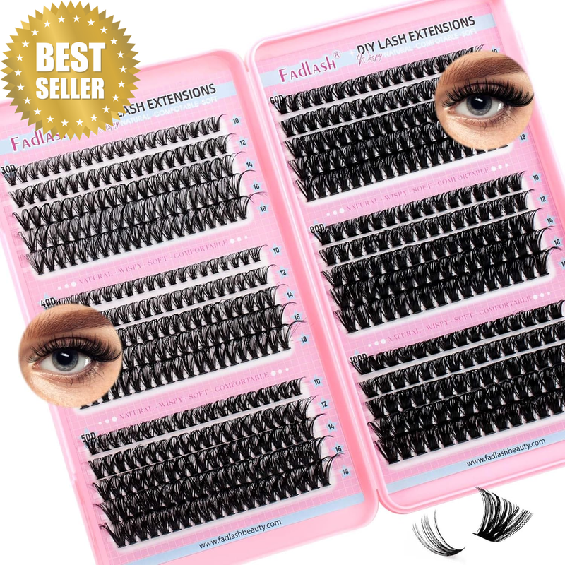 Eyelash Clusters 30D+40D+50D+60D+80D+100D Individual Lash Extensions D Curl Wisp