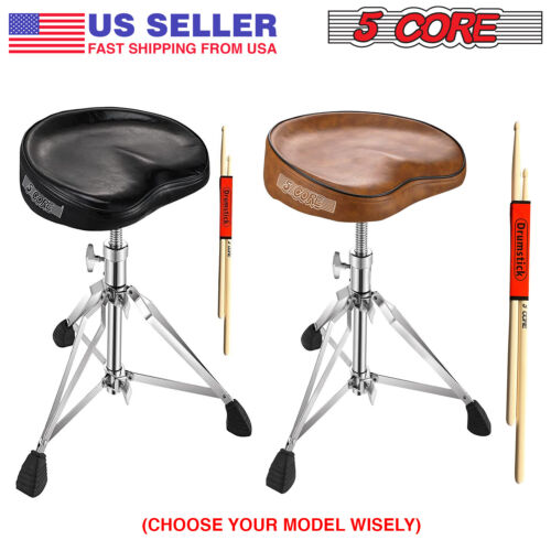5 Core Saddle Drum Throne Height Adjustable Padded Seat Drum Stool /Drum Chair